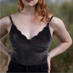 Urbn outfitters scalloped thong bodysuit